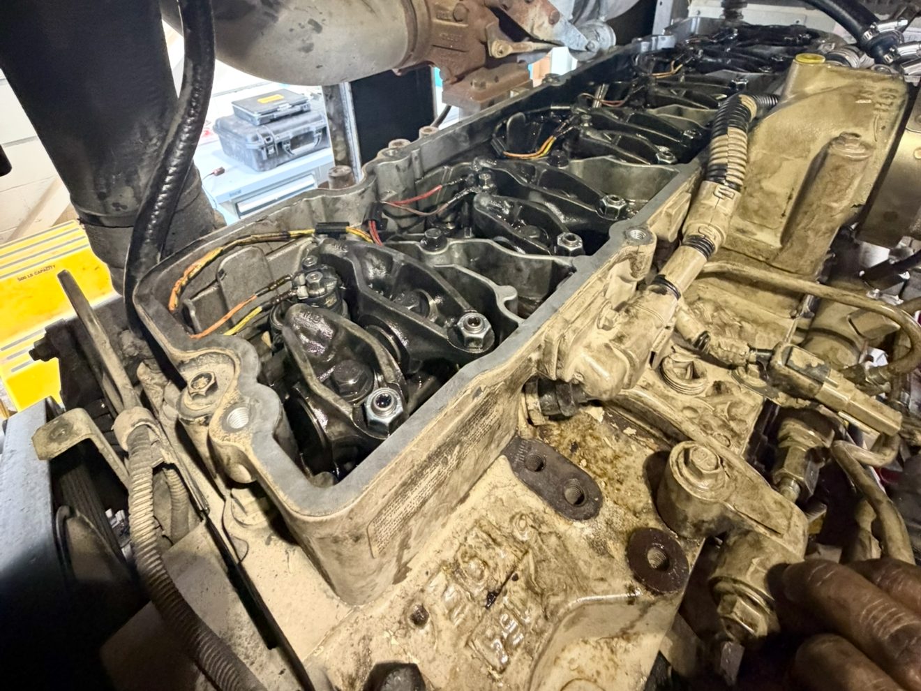 Industrial diesel generator engine rebuild in the M.I Generators shop